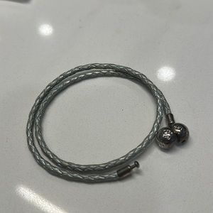 Pandora Light Blue Double Wrap Leather Bracelet